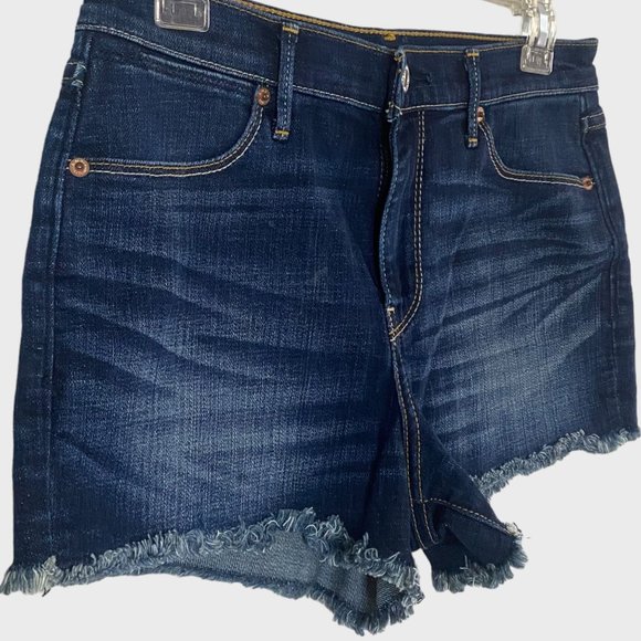 Abercrombie & Fitch Jean Shorts Women's Size 27 Dark Wash Denim Cut-Offs - Picture 3 of 12